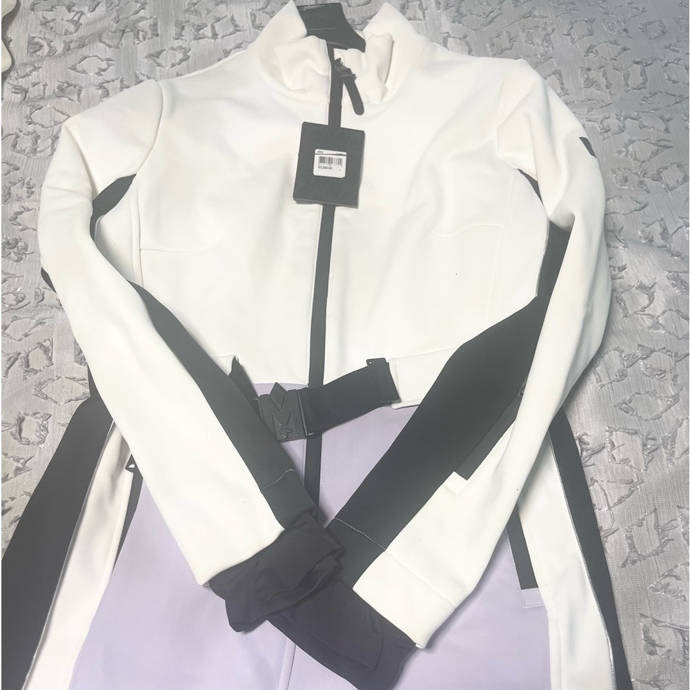 Mackage Women’s Lilac Brie Snowsuit Belted Colorblocked Shell Ski Suit SMALL
